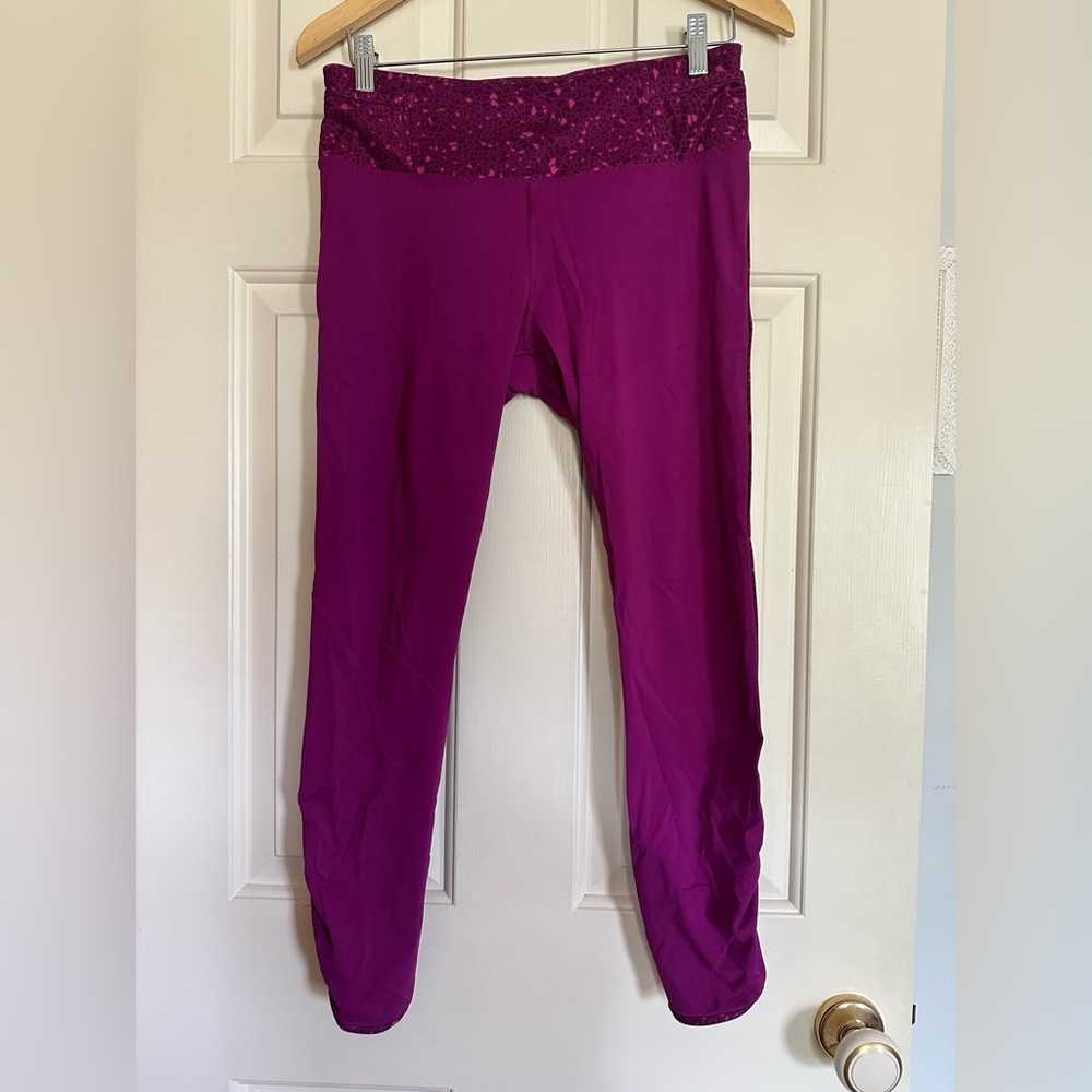 Lululemon Athletica Purple Leggings with Ruched Ankle Detail